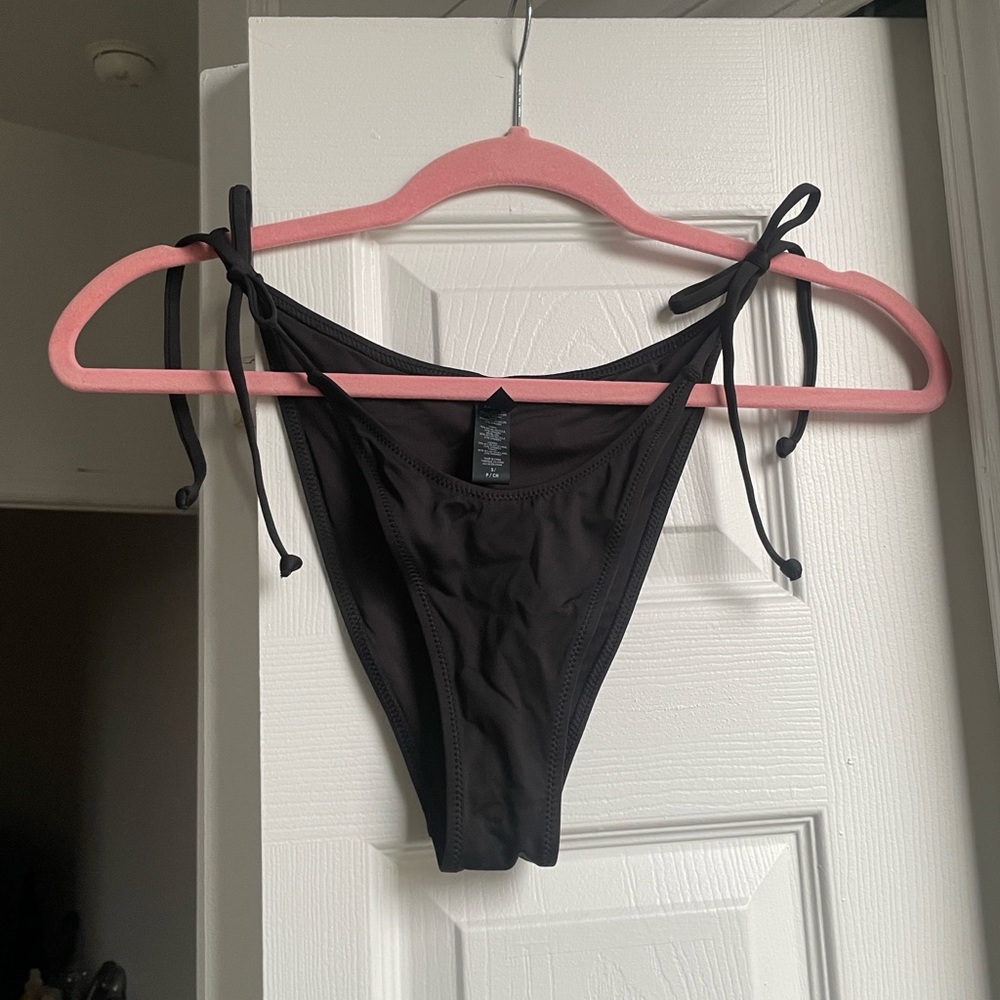 SKIMS Black Tie-Side Bikini Bottom